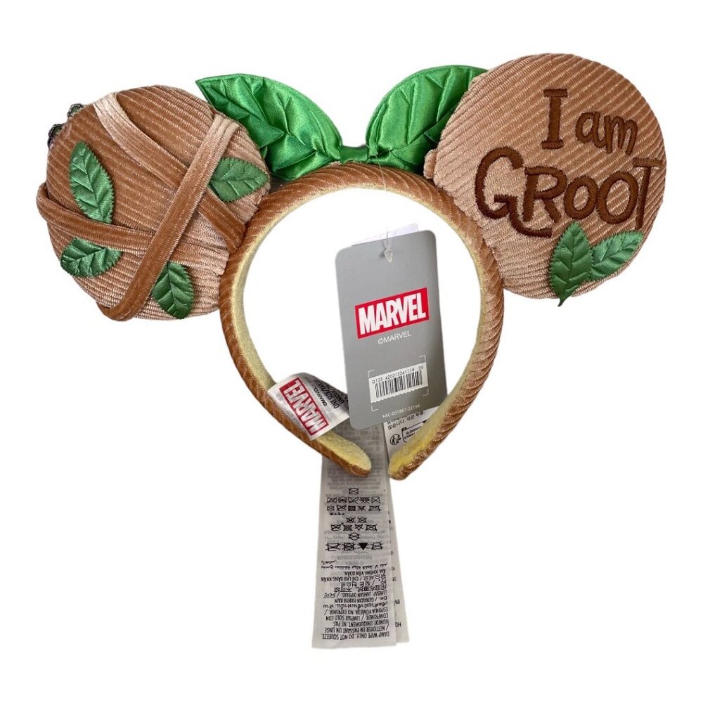 Disney Parks Marvel Guardians of the Galaxy I am Groot Minnie Mouse Ear Headband - Picture 4 of 12